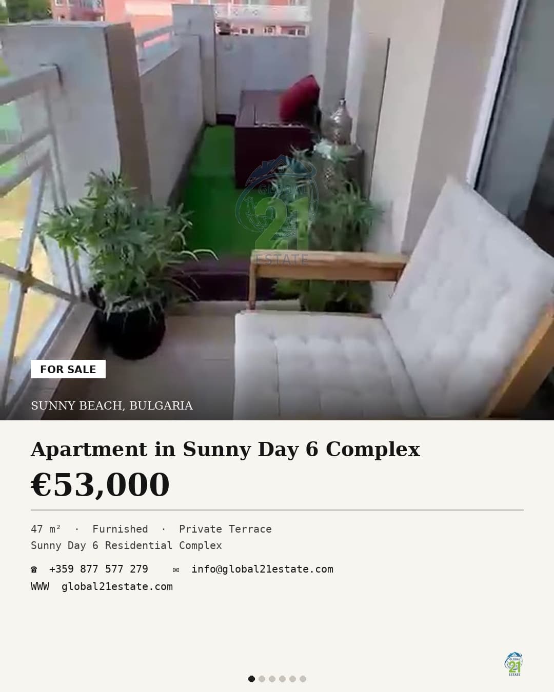 🌅 Sun, Pool & Mountain Views: Bright Corner Studio (47 m²) in Sunny Day 6 Complex! 1